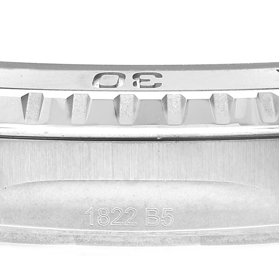 This image shows a close-up of the bezel and case back of a Breitling Superocean A17375 Men's Stainless Steel Black Dial A17375 Men's Stainless Steel Black Dial watch.