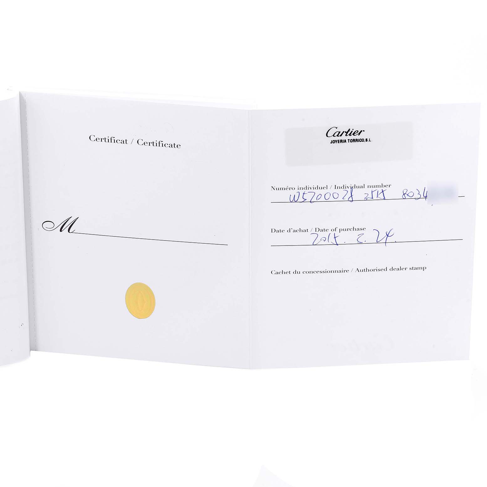 The image shows the certificate of Best Quality
ity for the Cartier Tank Solo W5200028 Men
s Stainless Steel Silver Dial W5200028 Men
s Stainless Steel Silver Dial watch model.