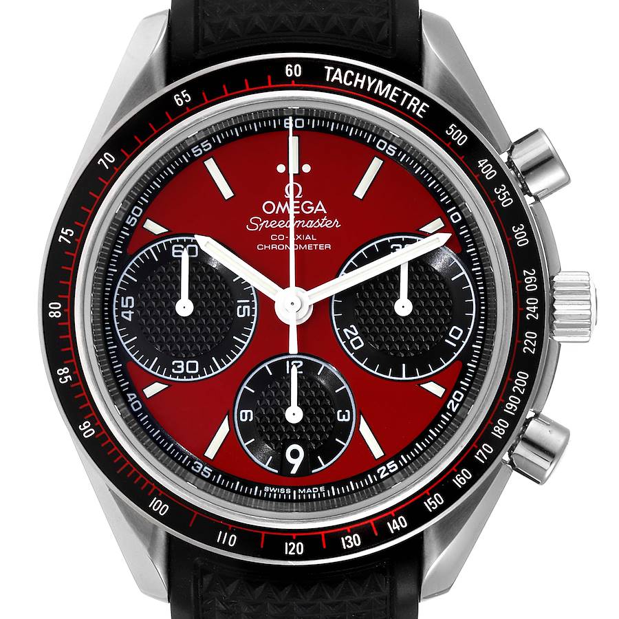 Omega Speedmaster Racing Red Chronograph Watch 326.32.40.50.11.001 Box Card SwissWatchExpo