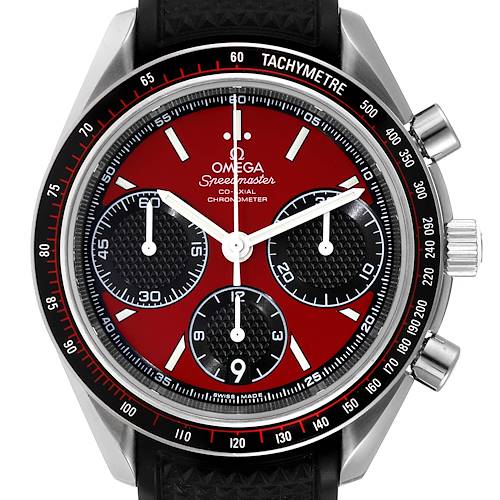 Photo of Omega Speedmaster Racing Red Chronograph Watch 326.32.40.50.11.001 Box Card