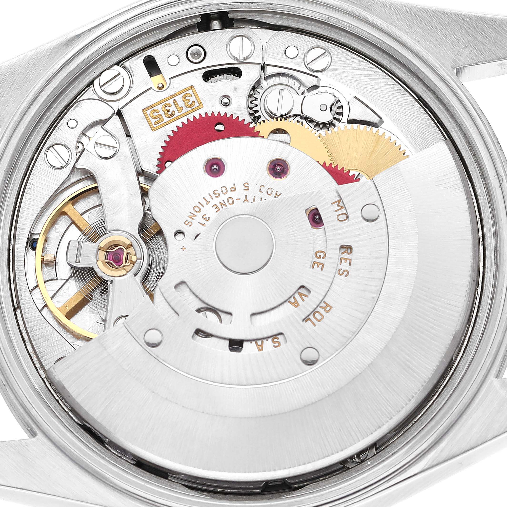 This image shows a close-up view of the movement mechanism of a Rolex Date 15200 Men's Stainless Steel Black Dial 15200 Men's Stainless Steel Black Dial model watch.