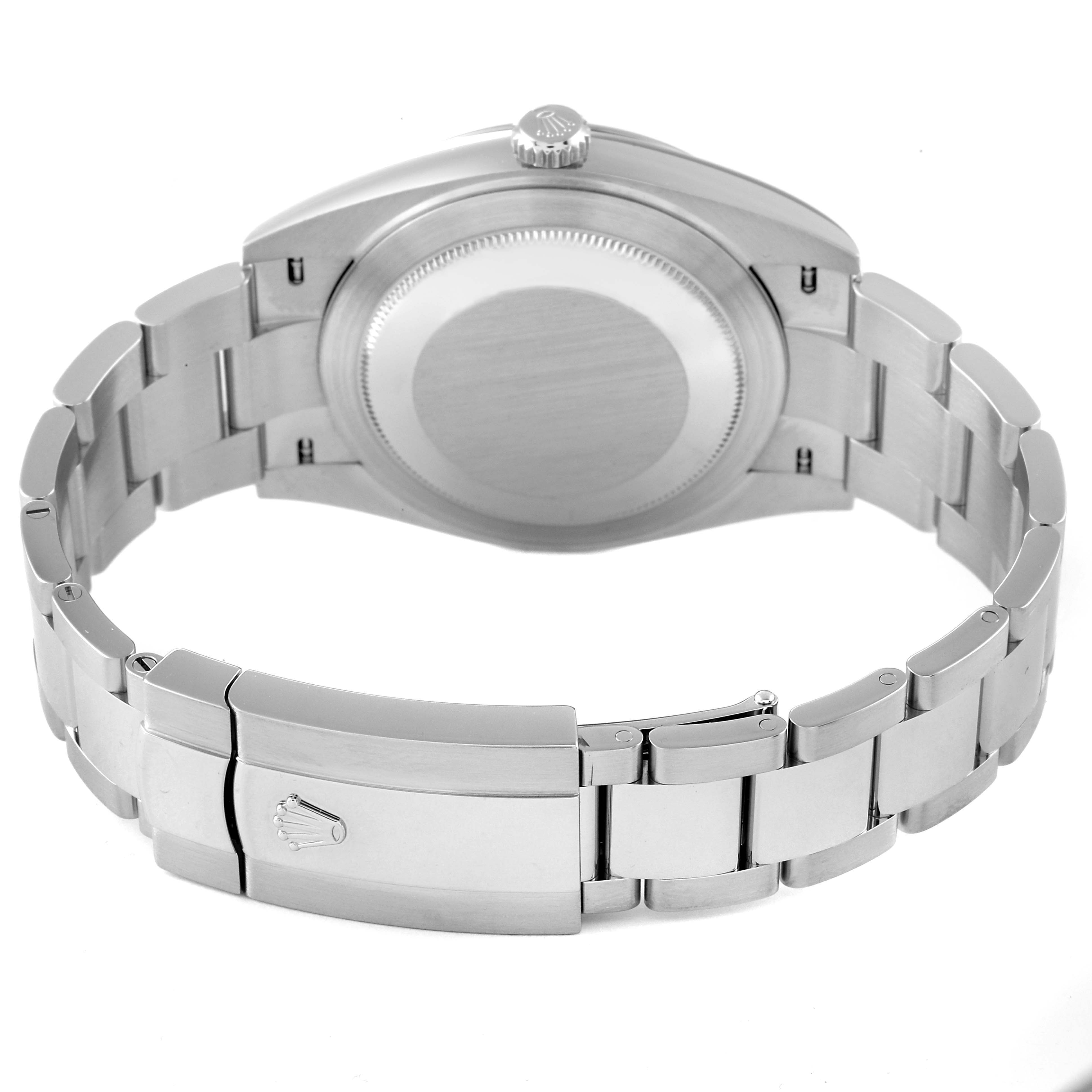 This image shows the back case and bracelet of the Rolex Datejust 41 126300 Men's Stainless Steel Grey Dial 126300 Men's Stainless Steel Grey Dial watch.