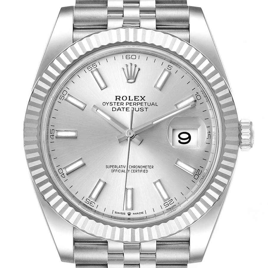 Rolex Datejust 41 Steel White Gold Silver Dial Mens Watch 126334 Unworn SwissWatchExpo