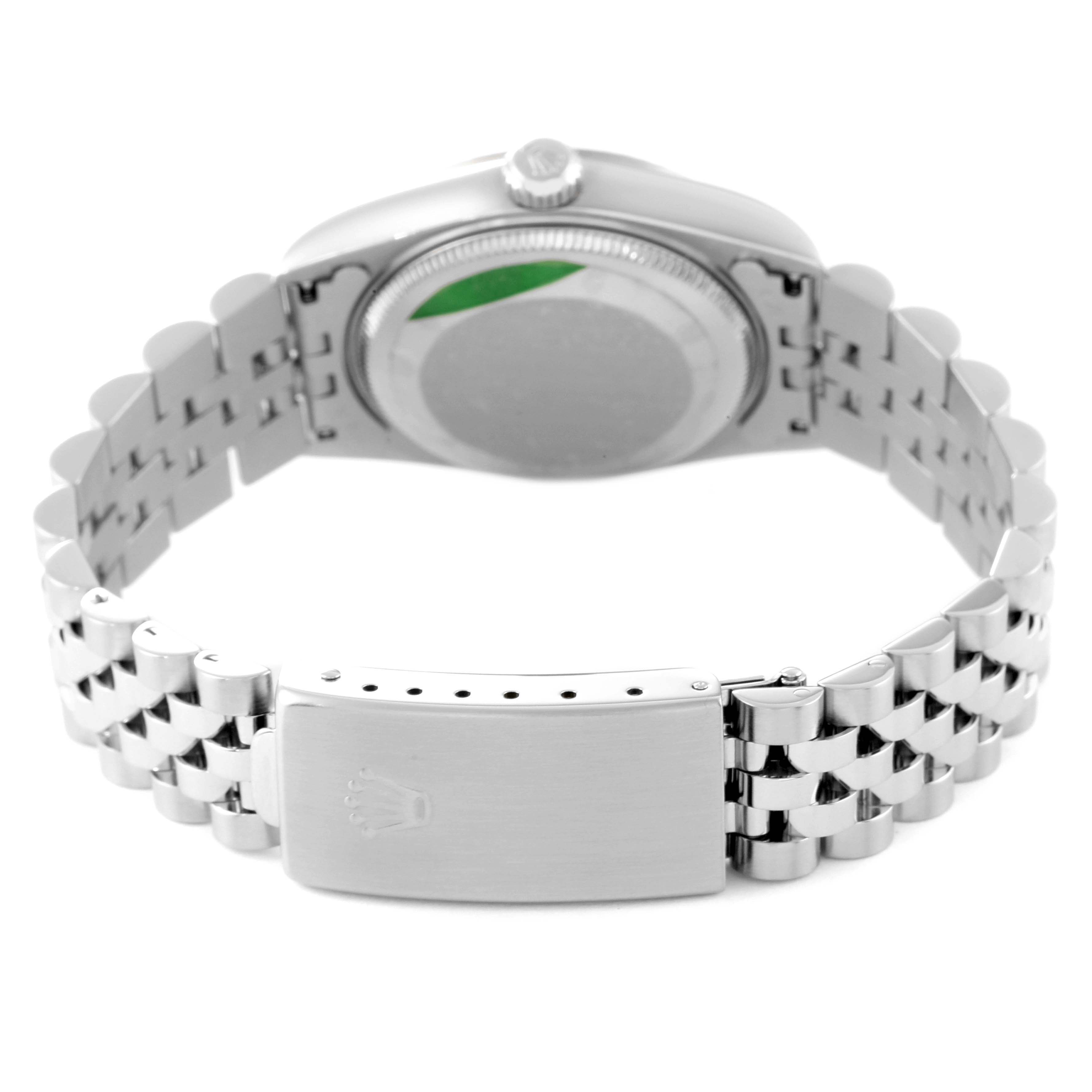 This image shows the back and clasp of a Rolex Mid-Size 78274 Women
s Stainless Steel Silver Dial 78274 Women
s Stainless Steel Silver Dial watch, highlighting the bracelet and case back.