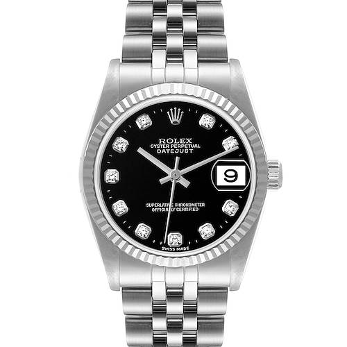 Photo of Rolex Datejust Midsize Steel White Gold Diamond Ladies Watch 78274 Box Papers
