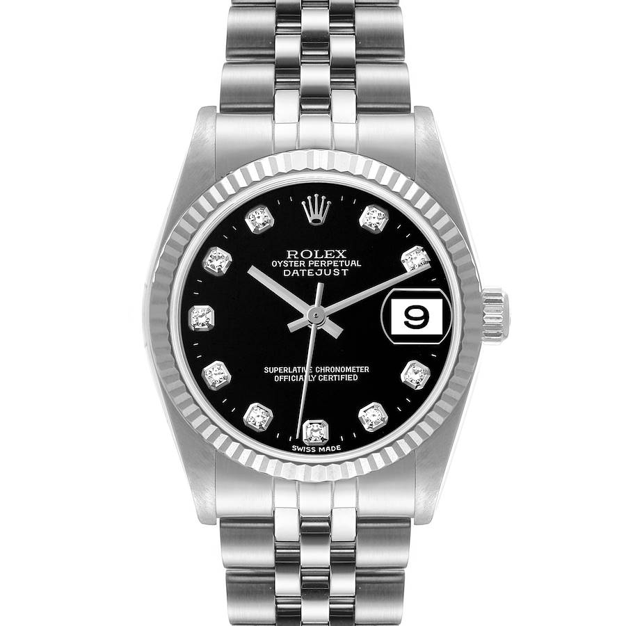 Rolex Datejust Midsize Steel White Gold Diamond Ladies Watch 78274 Box Papers SwissWatchExpo