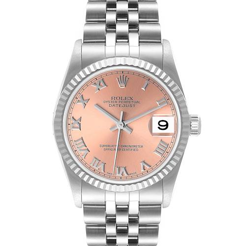 Photo of Rolex Datejust Midsize Steel White Gold Salmon Dial Watch 78274 Box Papers