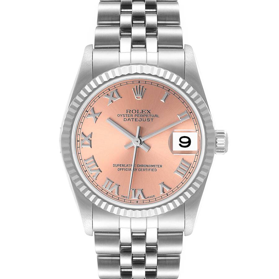 Rolex Datejust Midsize Steel White Gold Salmon Dial Watch 78274 Box Papers SwissWatchExpo
