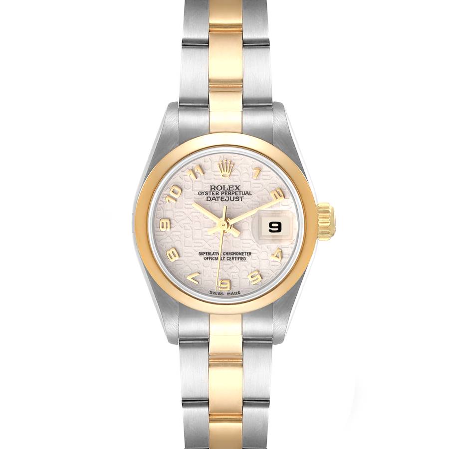 Rolex Datejust Steel Yellow Gold Jubilee Arabic Dial Watch 69163 Box Papers SwissWatchExpo