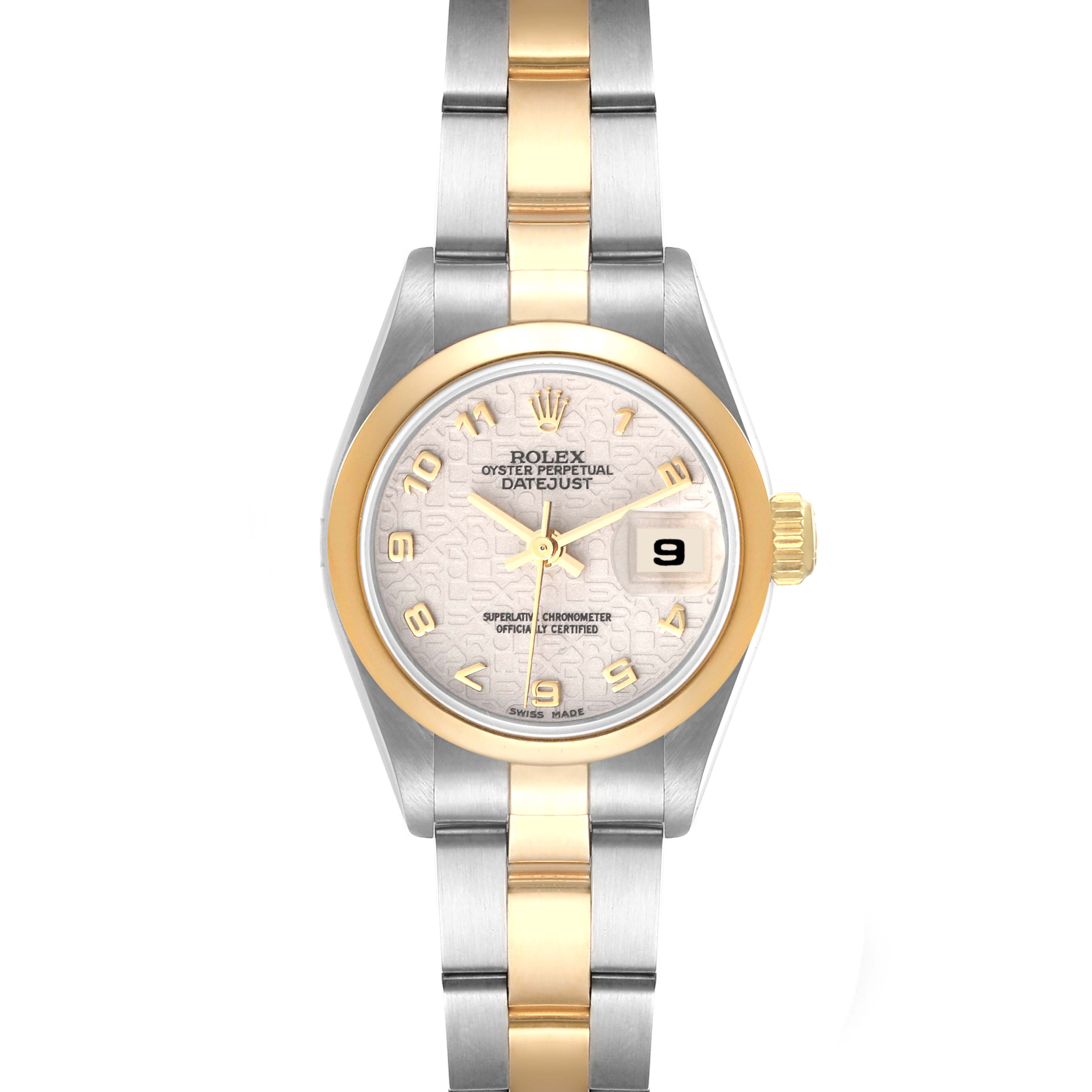 Rolex Datejust Steel Yellow Gold Jubilee Arabic Dial Watch 69163 Box ...