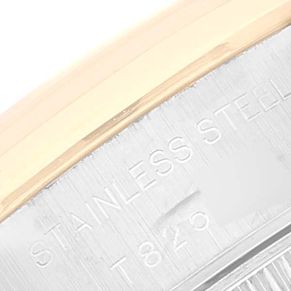 The image shows a close-up of the side of a Rolex Datejust 69163 Women's Steel and Gold (two tone) Silver Dial 69163 Women's Steel and Gold (two tone) Silver Dial watch, highlighting the stainless steel case and the edge of the bezel.