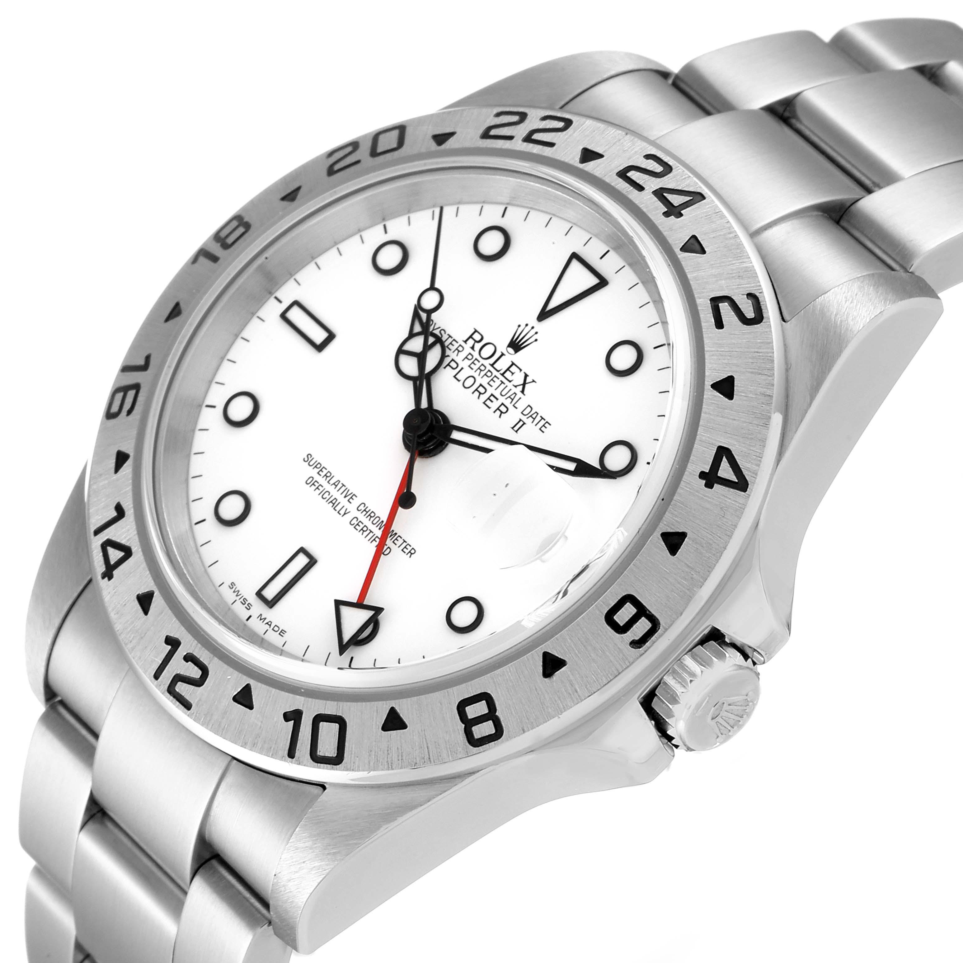 The image shows a close-up angle of a Rolex Explorer 16570 Men's Stainless Steel White Dial 16570 Men's Stainless Steel White Dial watch, highlighting the dial, bezel, and bracelet.
