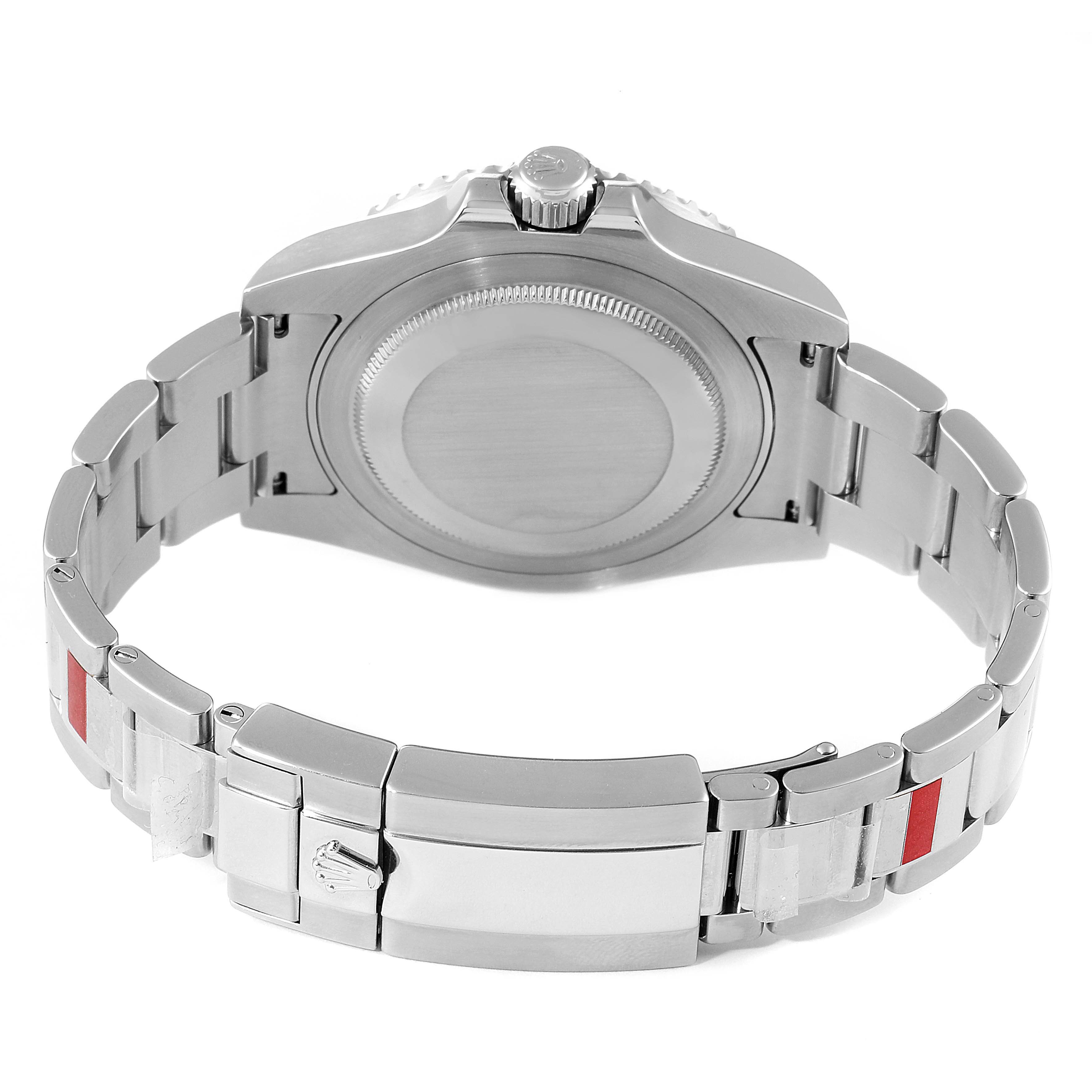 The image shows the back view of a Rolex GMT-Master 116710 Men's Stainless Steel Black Dial 116710 Men's Stainless Steel Black Dial watch, focusing on the case back, bracelet, and clasp.