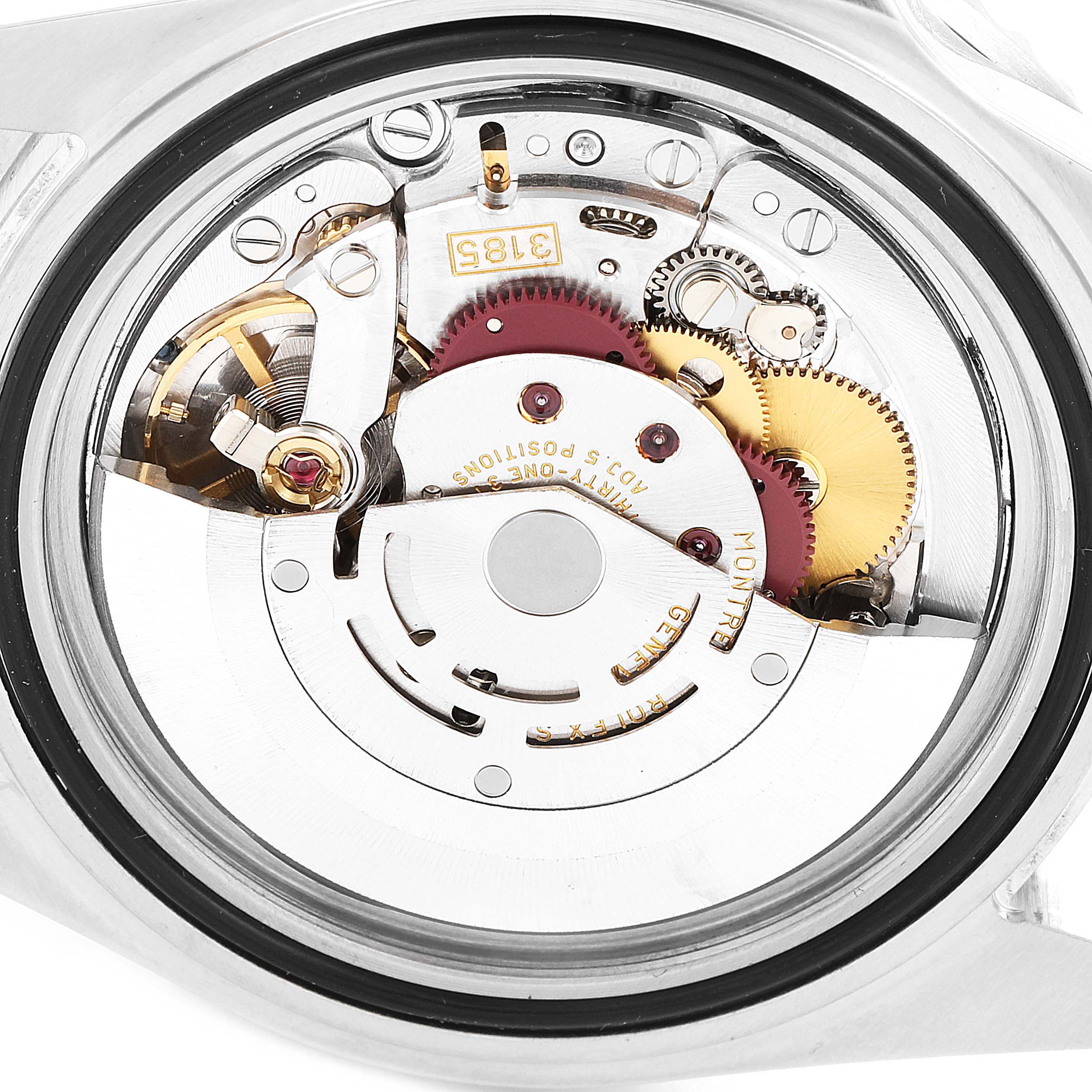 The image shows the internal mechanical movement of a Rolex GMT-Master 16710 Men
s Stainless Steel Black Dial 16710 Men
s Stainless Steel Black Dial watch viewed from the back.