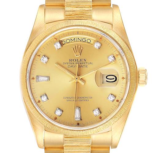 Photo of Rolex President Day-Date 18k Yellow Gold Bark Finish Mens Watch 18078