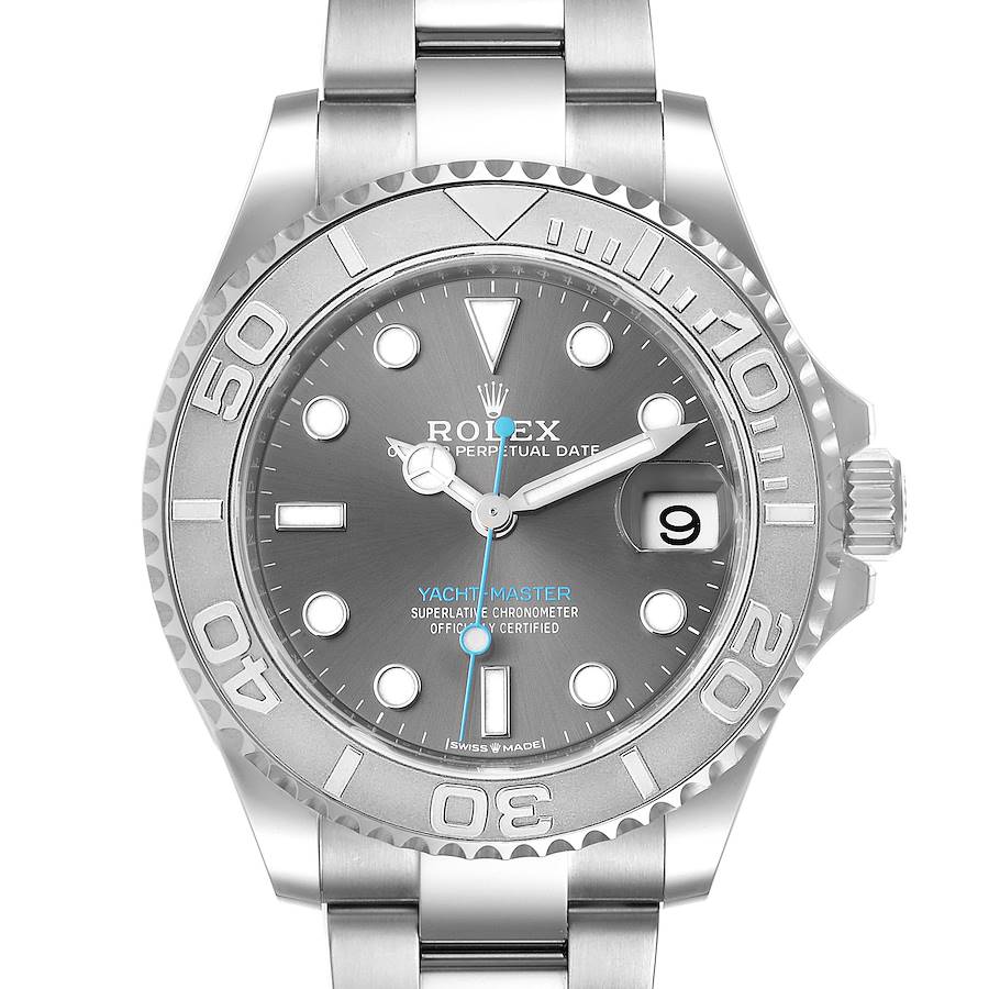 Rolex Yachtmaster 37 Midsize Steel Platinum Mens Watch 268622 Unworn SwissWatchExpo