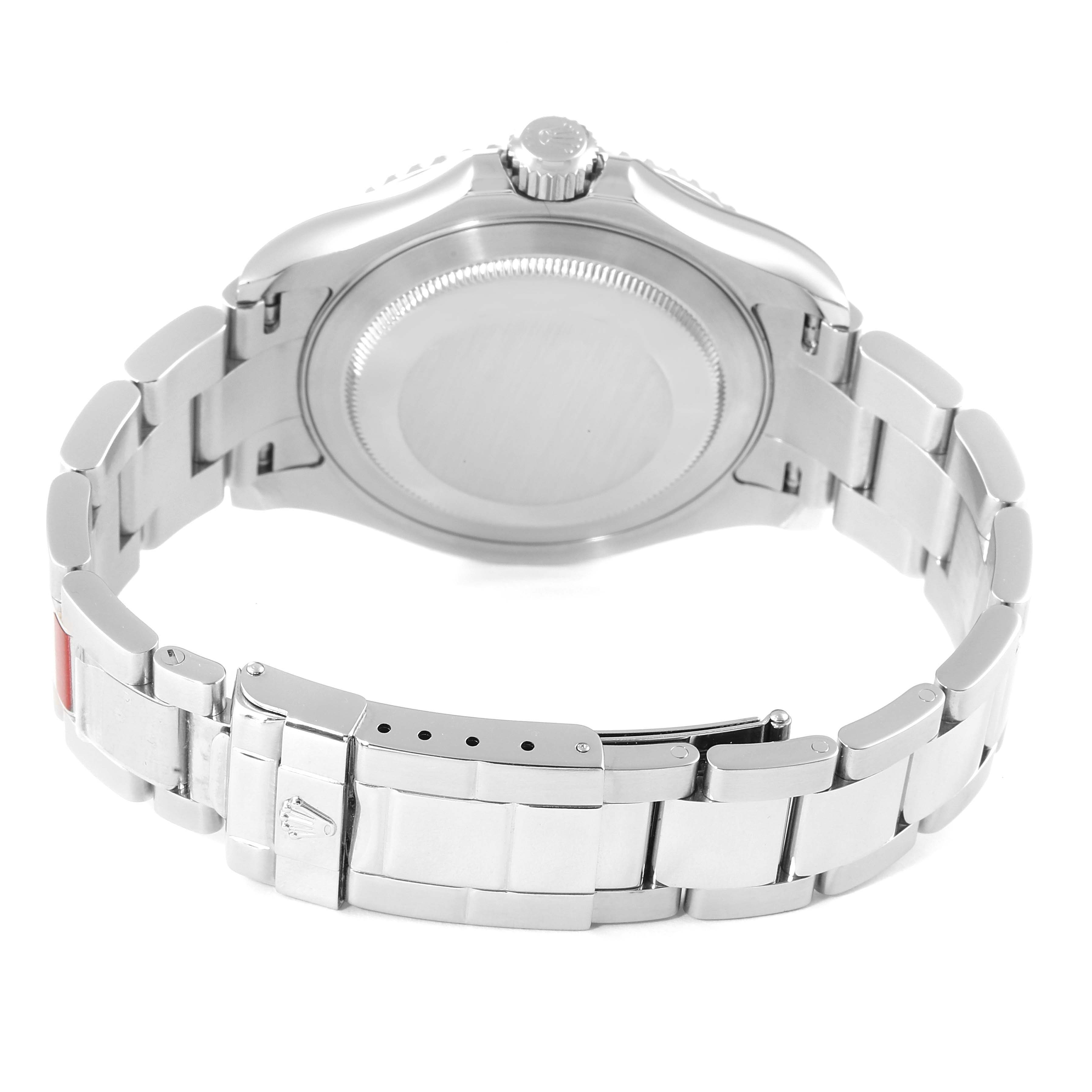 The image shows the case back and bracelet of the Rolex Yacht-Master 16622 Men's Stainless Steel Silver Dial 16622 Men's Stainless Steel Silver Dial watch from a rear angle.