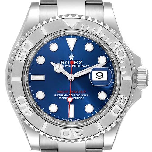 Photo of Rolex Yachtmaster Steel Platinum Blue Dial Mens Watch 126622 Unworn