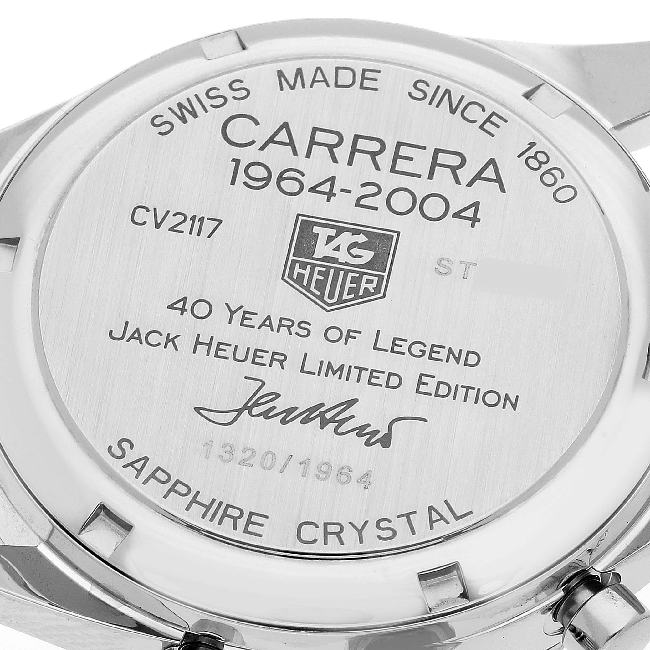 This image shows the back case of the Tag Heuer Carrera watch, detailing its limited edition series.