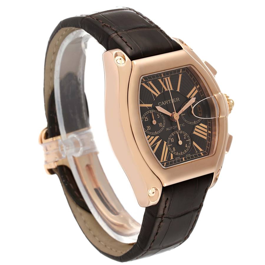 Cartier Roadster Chronograph Xl 18k Rose Gold Mens Watch W642y5 Box Papers Swisswatchexpo