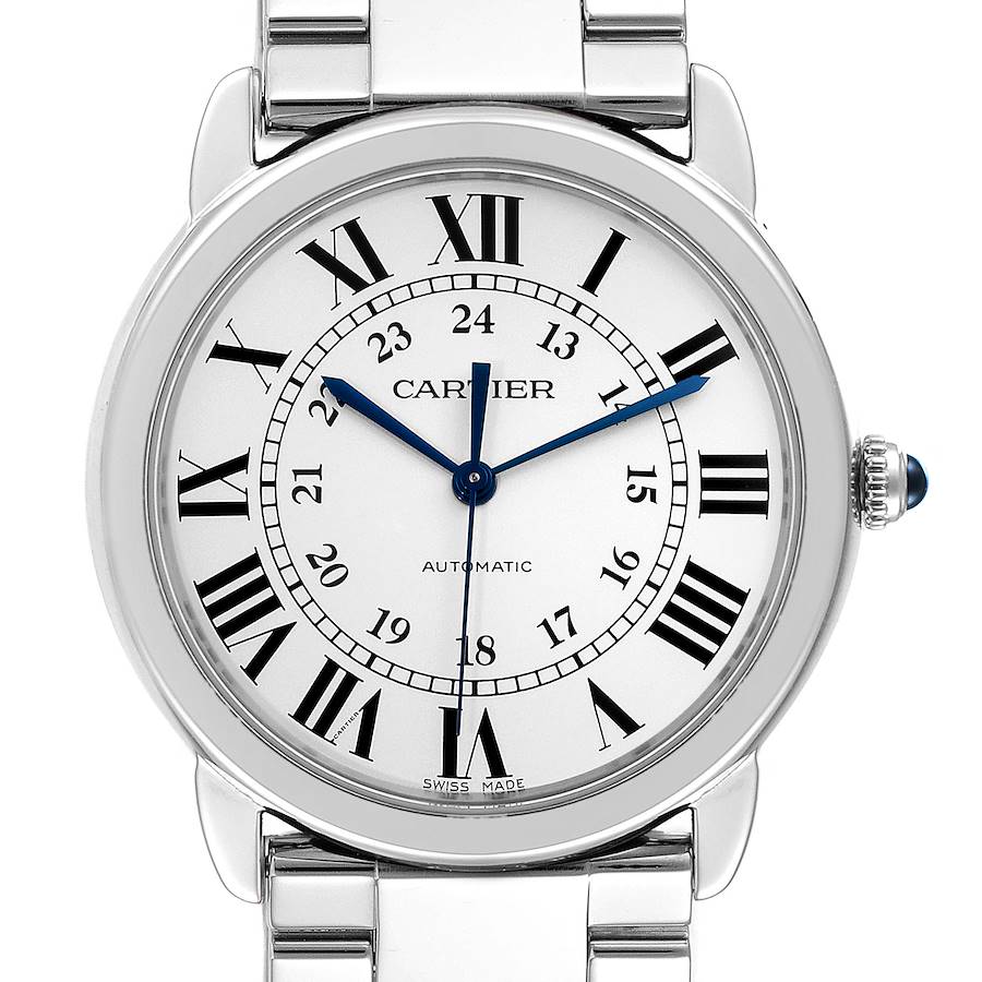 Cartier Ronde Solo Silver Dial Automatic Steel Mens Watch WSRN0012 SwissWatchExpo