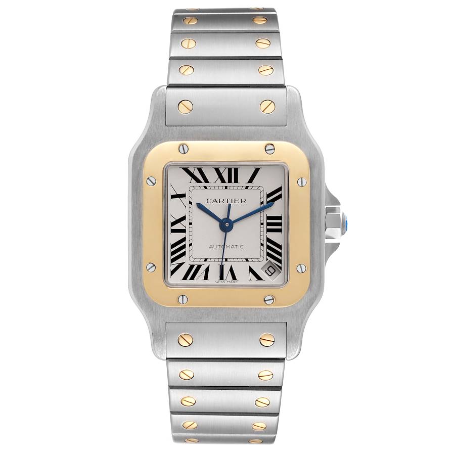 Cartier Santos Galbee XL Steel Yellow Gold Mens Watch W20099C4