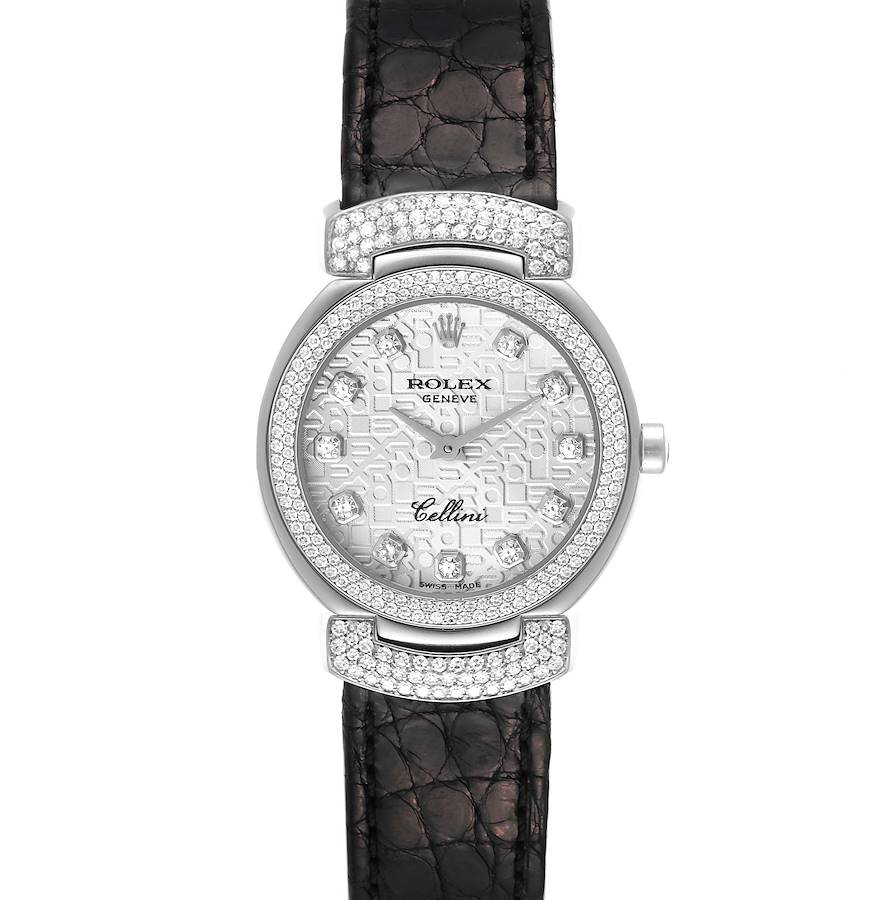 Rolex Cellini Cellissima 26mm White Gold Diamond Ladies Watch 6673 SwissWatchExpo