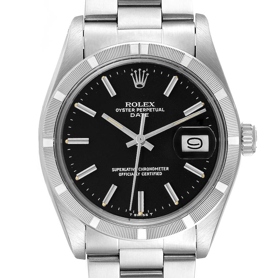 Rolex Date Vintage Black Dial Stainless Steel Mens Watch 1501 SwissWatchExpo