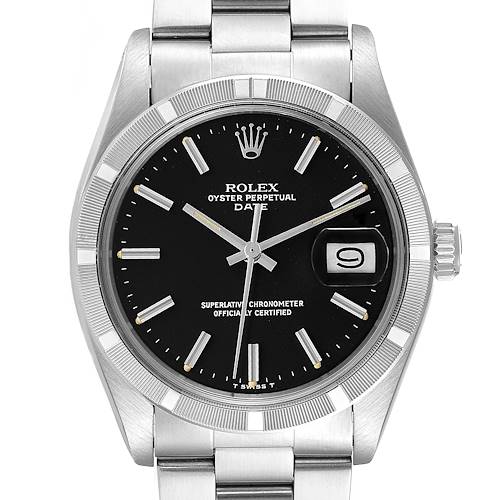 Photo of Rolex Date Vintage Black Dial Stainless Steel Mens Watch 1501