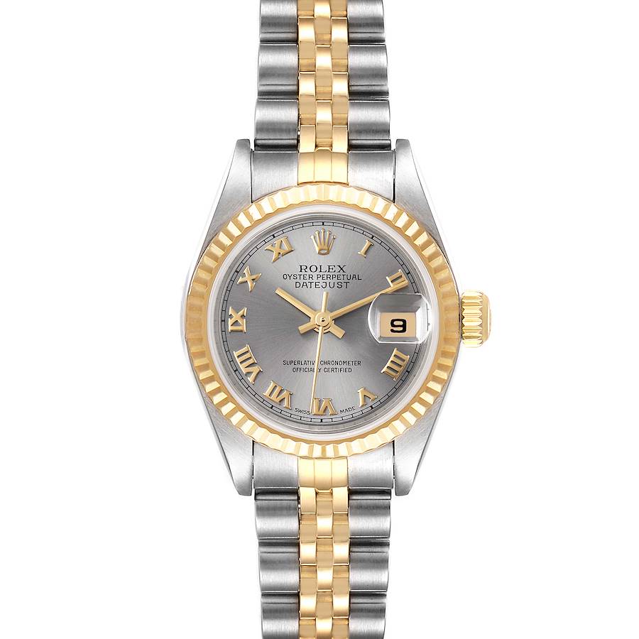 Rolex Datejust 26 Steel Yellow Gold Slate Dial Ladies Watch 79173 Papers SwissWatchExpo