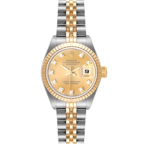 Photo of Rolex Datejust 26mm Steel Yellow Gold Diamond Dial Ladies Watch 69173