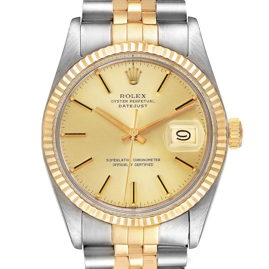 Rolex Datejust 36 Steel Yellow Gold Vintage Mens Watch 16013 SwissWatchExpo