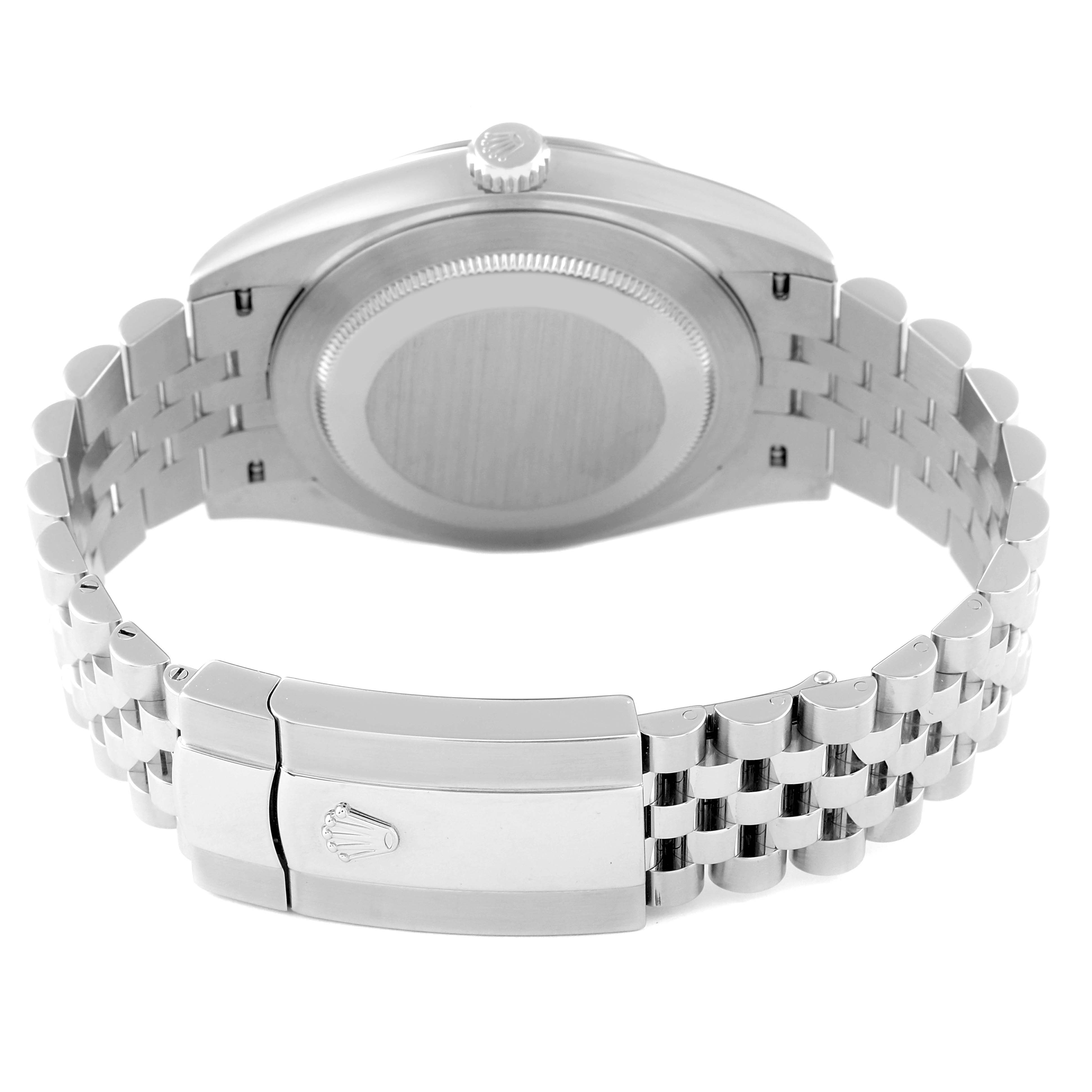 The image shows the back case and bracelet of a Rolex Datejust 41 126334 Men's Stainless Steel Grey Dial 126334 Men's Stainless Steel Grey Dial watch from a rear angle.