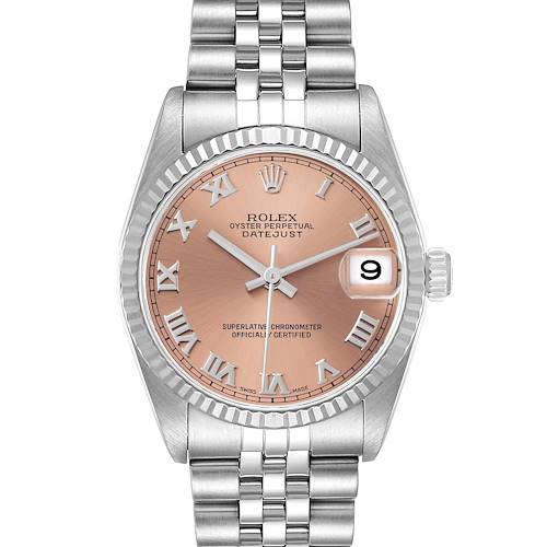 Photo of Rolex Datejust Midsize Steel White Gold Salmon Dial Watch 78274 Box Papers