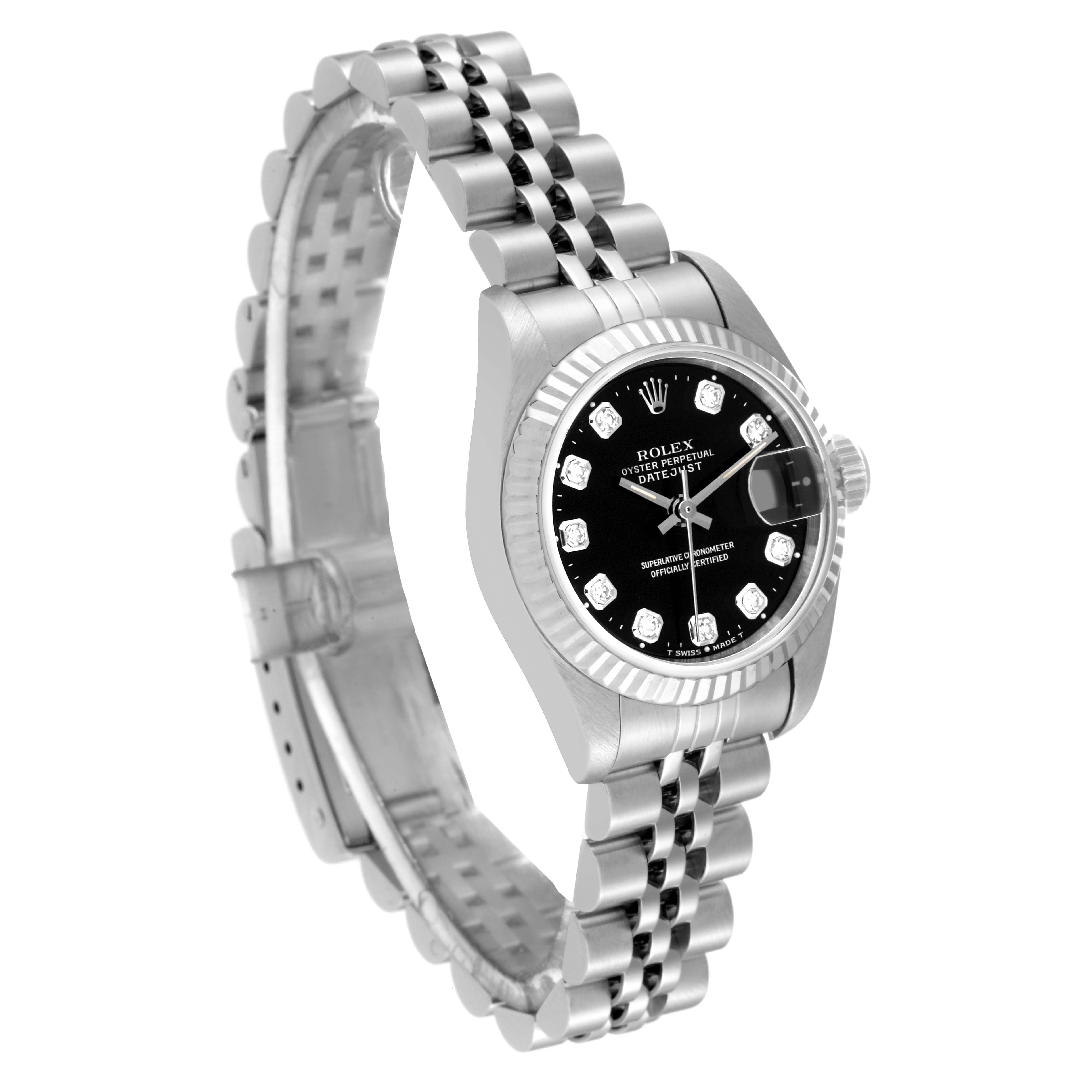 ROLEX DATEJUST 69174 8コマ Rolex Datejust 69174 Index Black 18k Fluted Gold Stainless