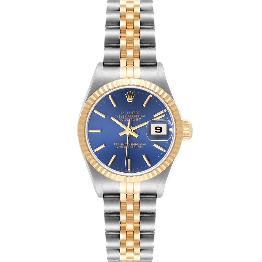 Rolex Datejust Steel Yellow Gold Jubilee Bracelet Blue Dial Ladies Watch 79173 SwissWatchExpo
