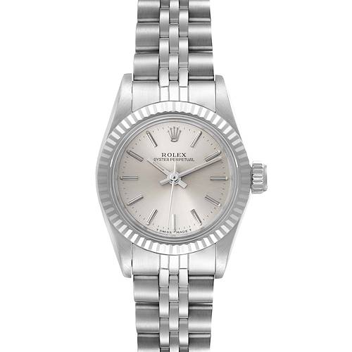 Photo of Rolex Oyster Perpetual Steel White Gold Ladies Watch 67194 Box Papers