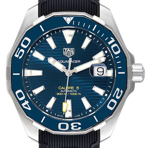 Photo of Tag Heuer Aquaracer Blue Dial Steel Mens Watch WAY201B Box Papers