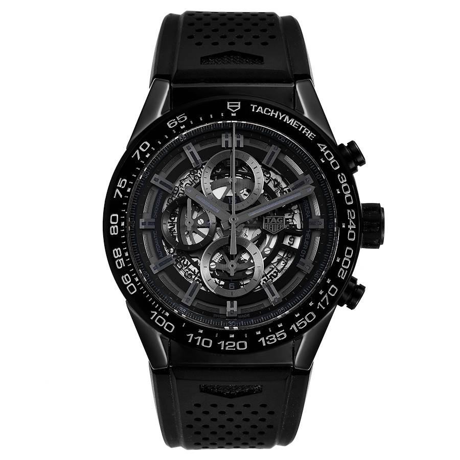 Tag Heuer Carrera Black Ceramic Chronograph Mens Watch CAR2A90 Box Card SwissWatchExpo