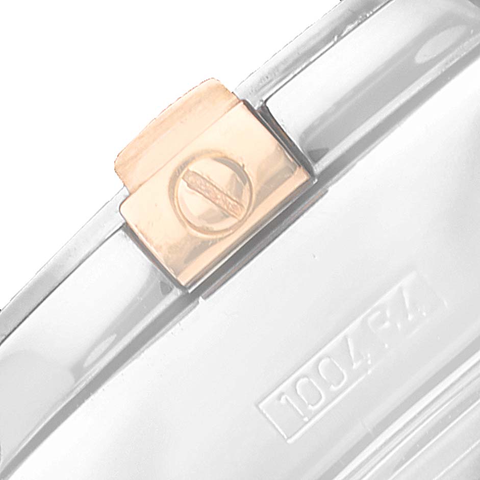 This image shows a close-up of the side of the Breitling B71356 Women's Steel and Gold (two tone) Mother of Pearl Dial B71356 Women's Steel and Gold (two tone) Mother of Pearl Dial Cockpit Steel Yellow Gold Diamond Bezel MOP Dial Ladies Watch B71356 model.