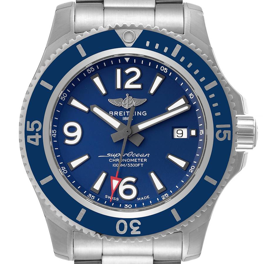 Breitling Superocean II Blue Dial Steel Mens Watch A17367 Unworn SwissWatchExpo