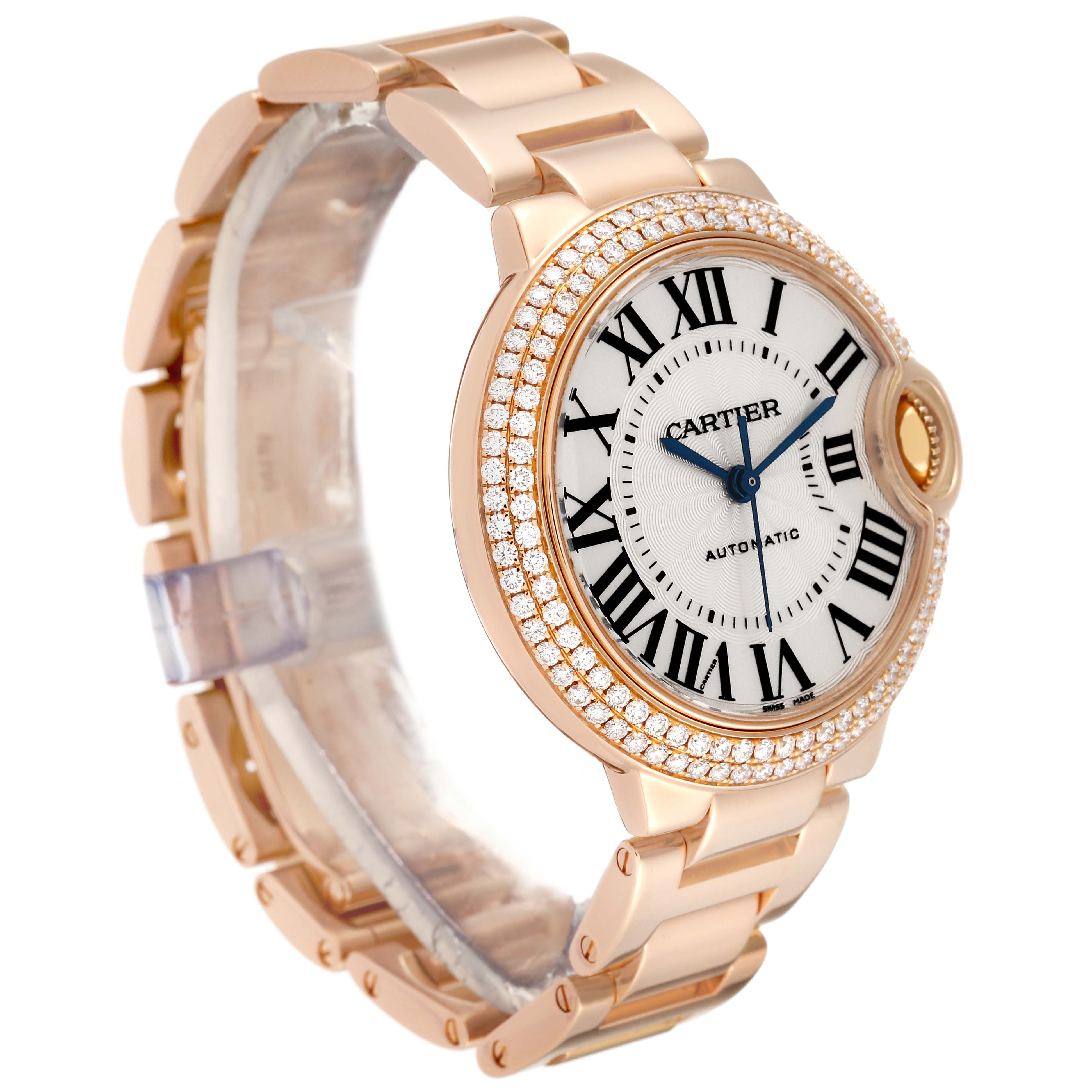 Cartier Ballon Bleu Automatic Rose Gold Diamond Ladies Watch WE902034 ...