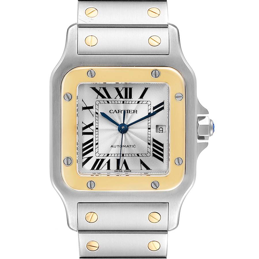 Cartier Santos Galbee Steel Yellow Gold Mens Watch W20058C4 Box SwissWatchExpo