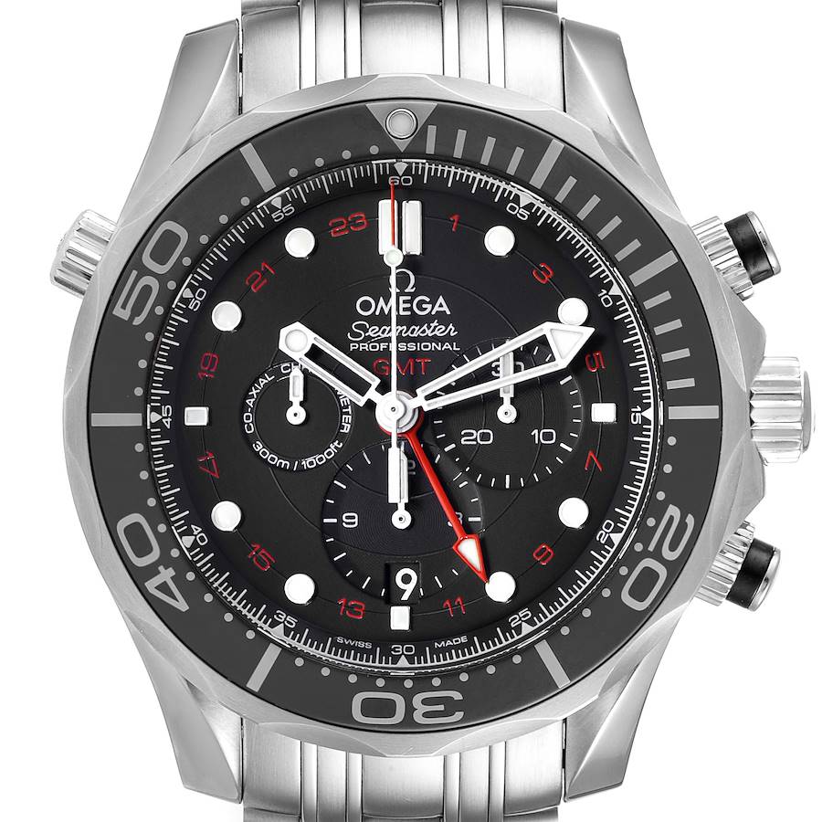 Omega Seamaster Diver 300M Co-Axial GMT Watch 212.30.44.52.01.001 Box Card SwissWatchExpo