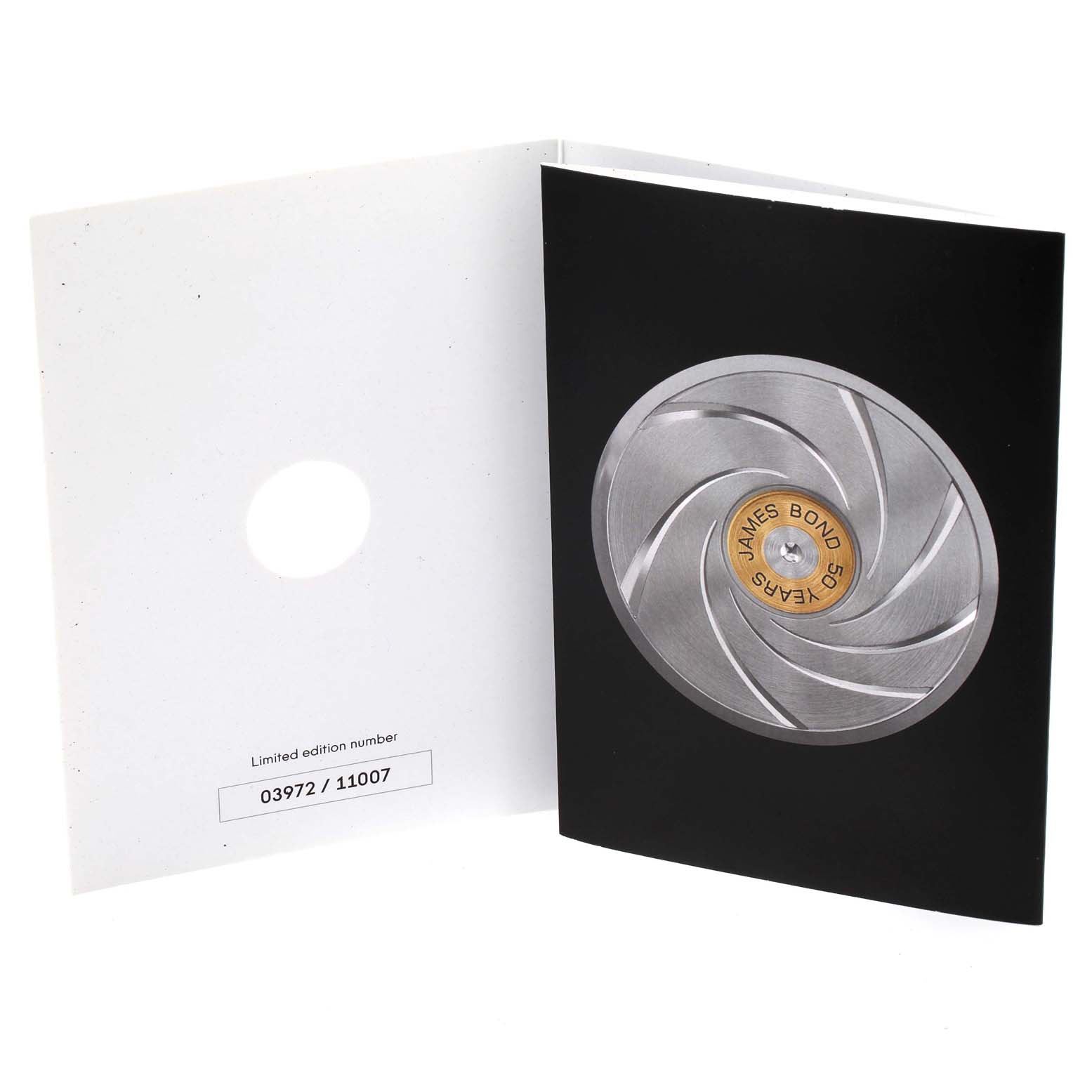 This image shows the booklets for the Omega Seamaster 212.30.41.20.01.005 Men's Stainless Steel Black Dial 212.30.41.20.01.005 Men's Stainless Steel Black Dial, displaying a limited edition number and a James Bond 50 years commemorative design.