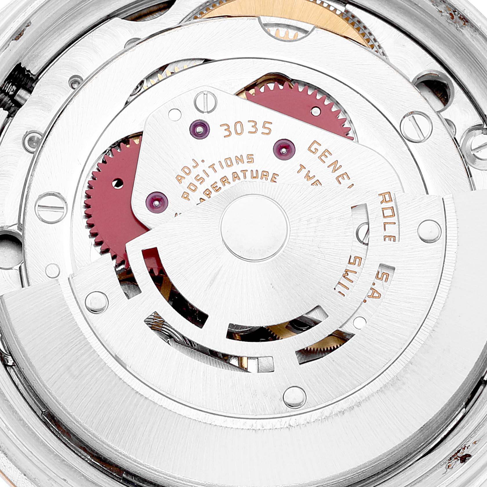 This image shows the internal mechanical movement of a Vintage Collection Rolex watch from a top-down angle.