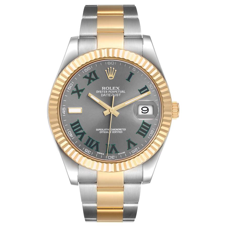 Rolex Datejust Steel Yellow Gold Wimbledon Dial Mens Watch 116333 Box Card | SwissWatchExpo