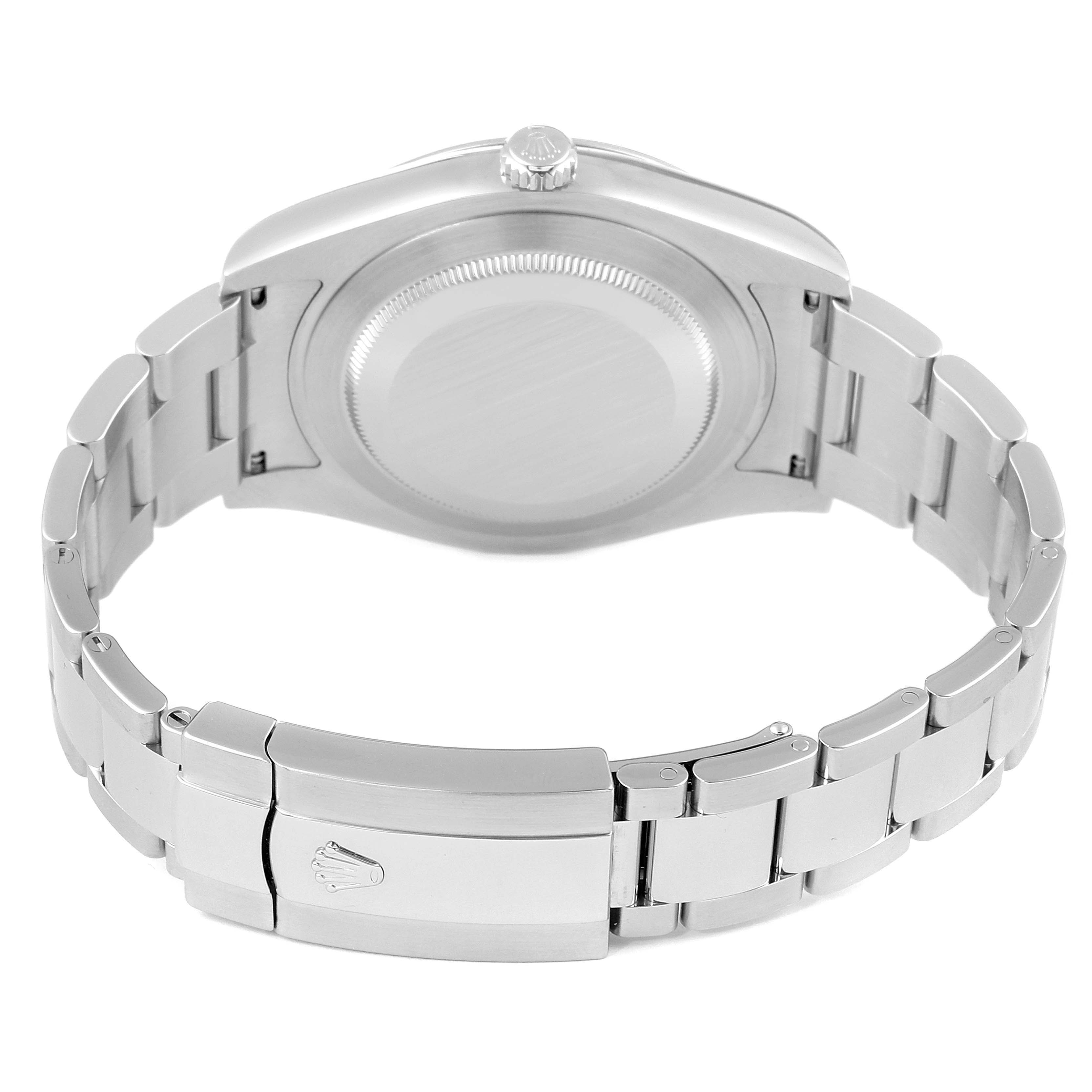 The image shows the back and bracelet of the Rolex Datejust 41 116300 Men
s Stainless Steel Black Dial 116300 Men
s Stainless Steel Black Dial watch from a rear angle.