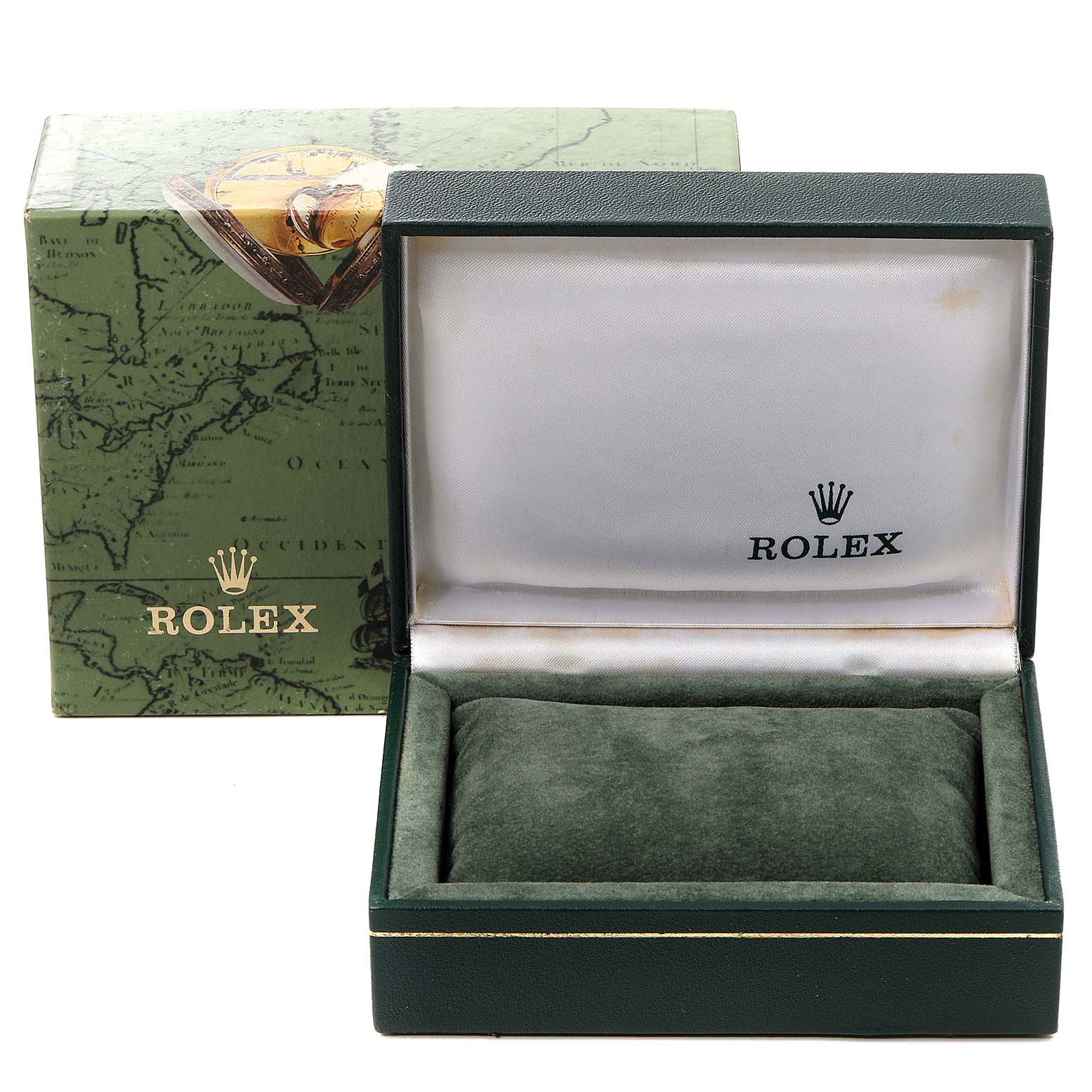 The image shows the open packaging and presentation box of a Rolex Mid-Size 68273 Women's Steel and Gold (two tone) Champagne Dial 68273 Women's Steel and Gold (two tone) Champagne Dial model watch.