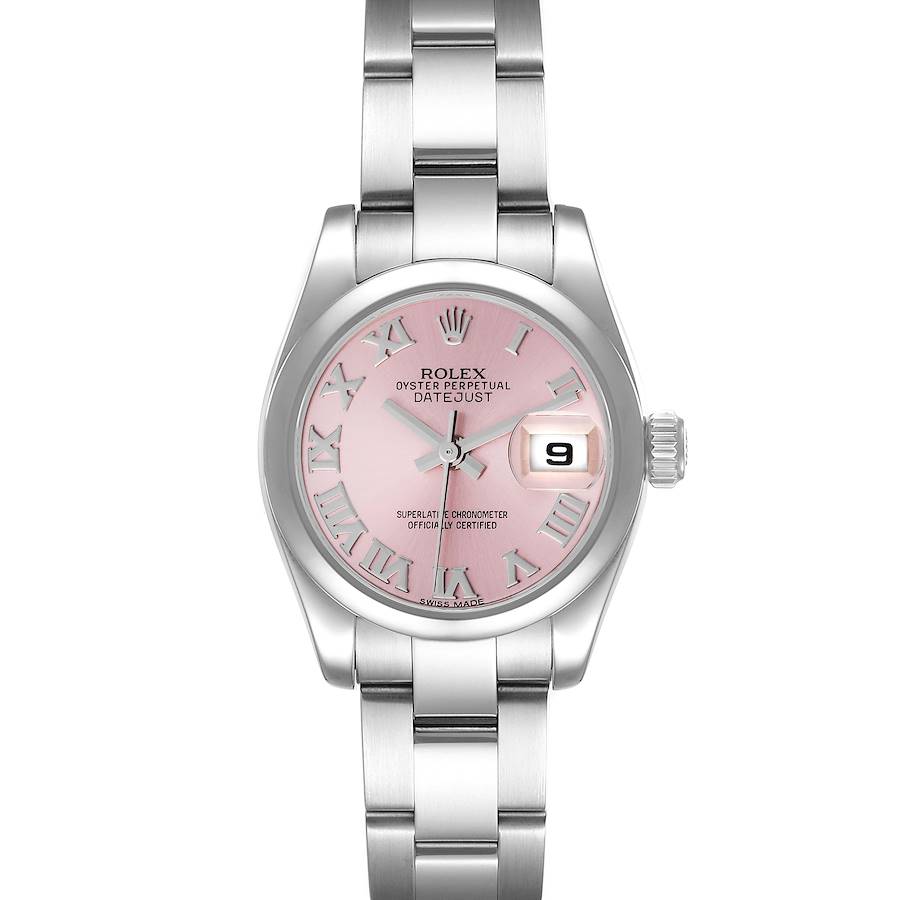 Rolex Datejust Pink Roman Dial Steel Ladies Watch 179160 Box Card SwissWatchExpo